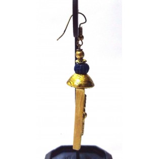 Handmade Painted Wooden Wood Earrings Jhumki Ethnic Chic Boho Drop Long EA289